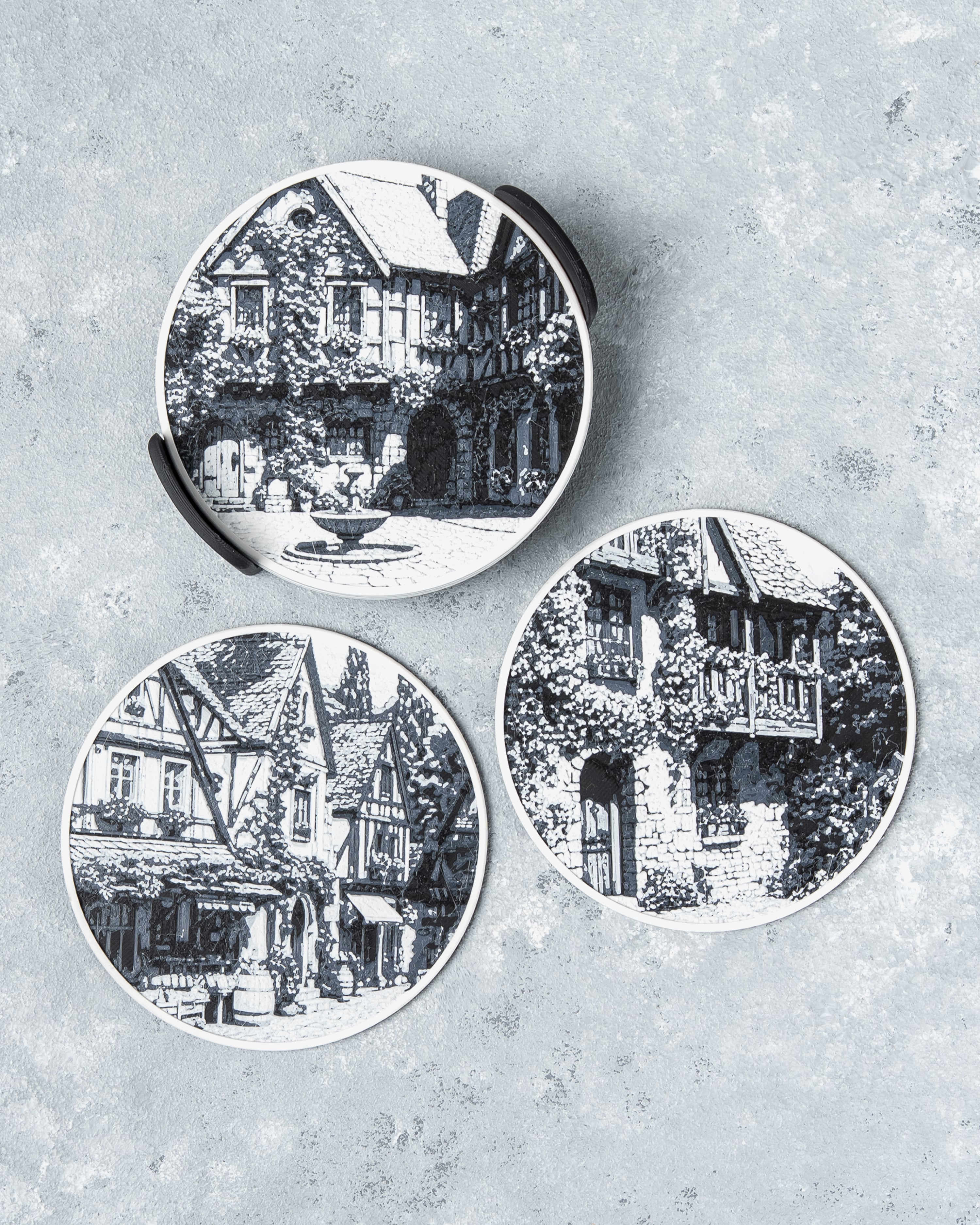 Medieval Town Coasters 3d model