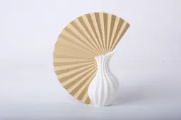Fan Shell Vase with Sculptural Backdrop 3d model