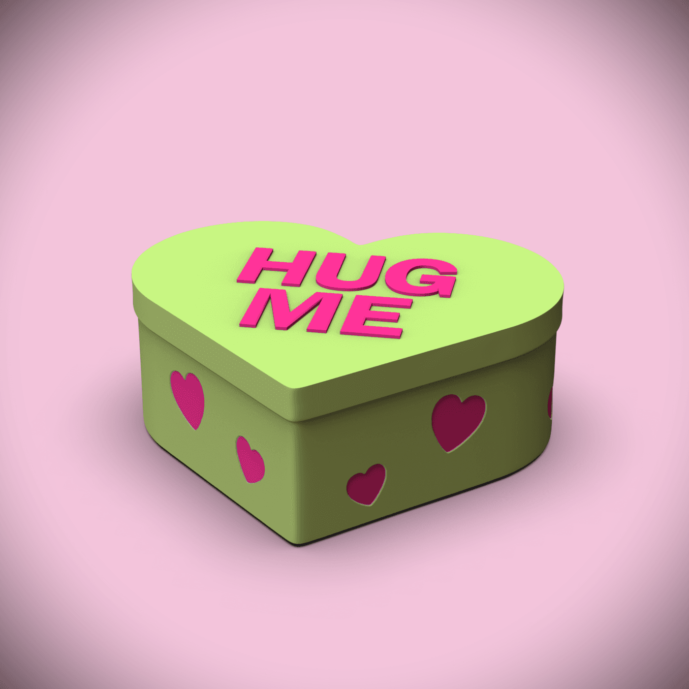 Hug Me -Candy Heart Gift Box (+Bambu 3mf) 3d model