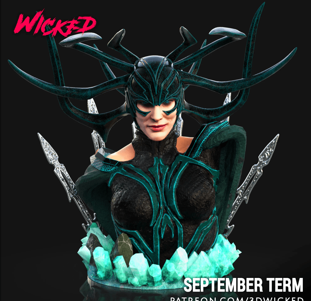 Wicked Marvel Hela Bust: STLs ready for printing 3d model