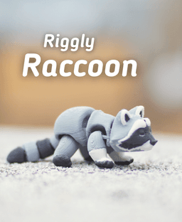 Riggly Raccoon Articulated Fidget Raccoon - Keychain - Ludo 3D Printed Flexi 3d model