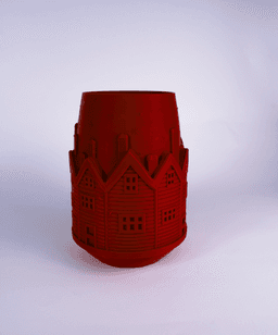 Festive Houses Vase - Bring Holiday Magic Home 3d model