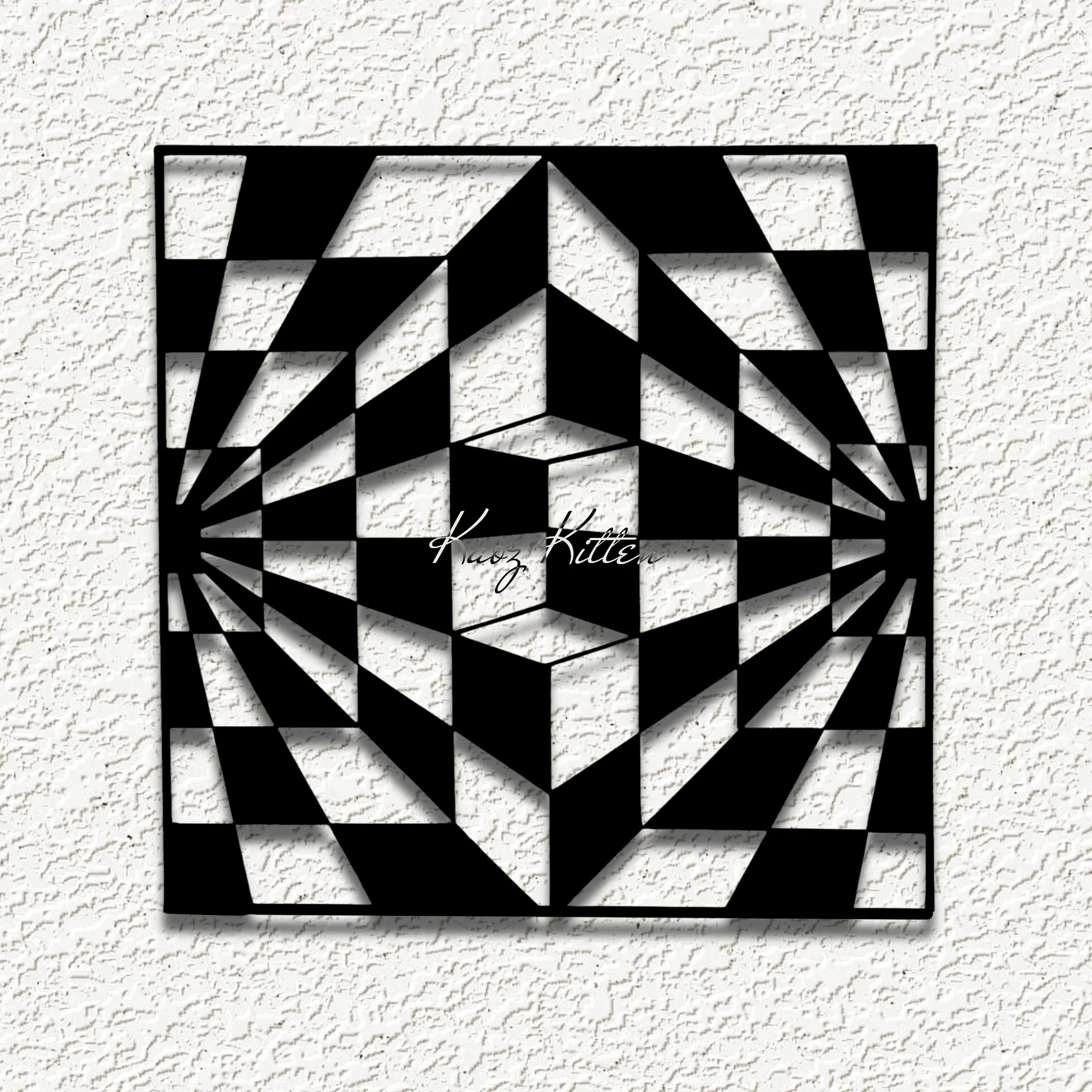 optical illusion perspective wall art home decor 3d model