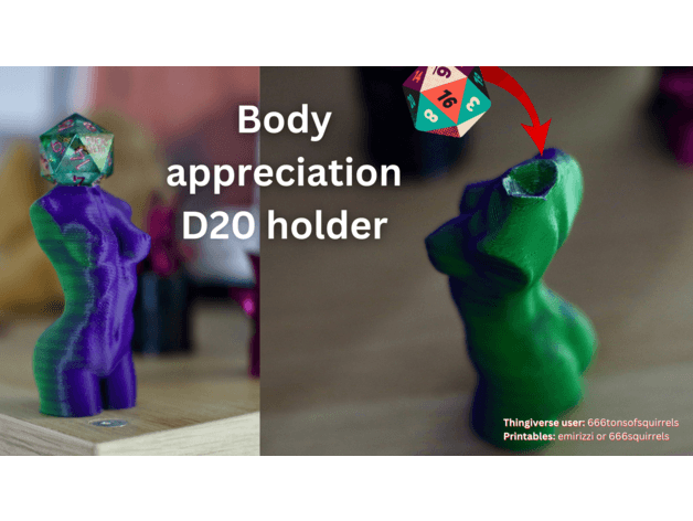 Femme model D20 holder 3d model