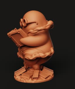 Ghost Scholar Statue | Bookworm Ghost Figurine | Spooky Reader Decor 3d model