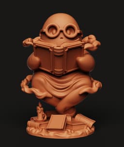 Ghost Scholar Statue | Bookworm Ghost Figurine | Spooky Reader Decor 3d model