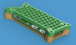 Honeycomb Raspberry Pi Zero 2 W Case with Optional Extrusion Mount 3d model