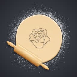 Rose Cookie Cutter, Biscuit Cutter 3d model