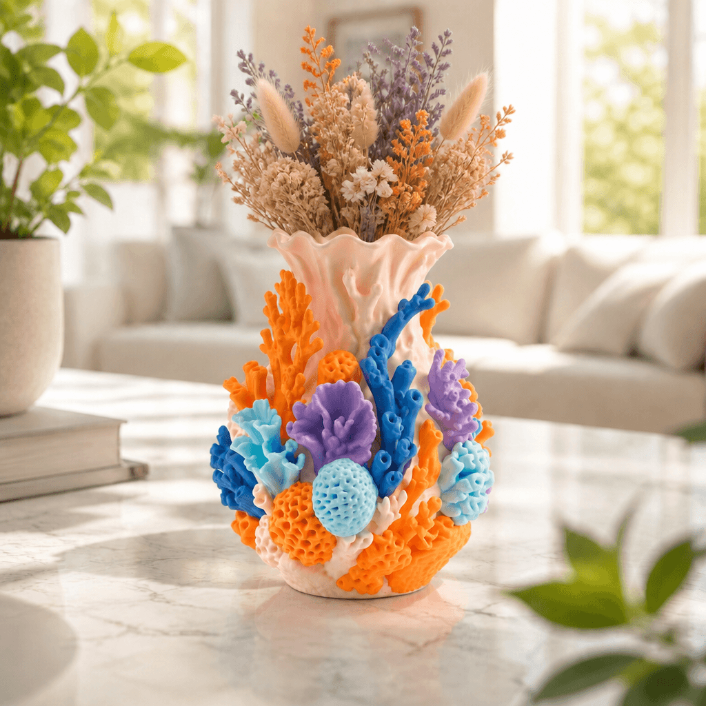 Coral Reef Vase - Colorful Ocean Decorative Vase