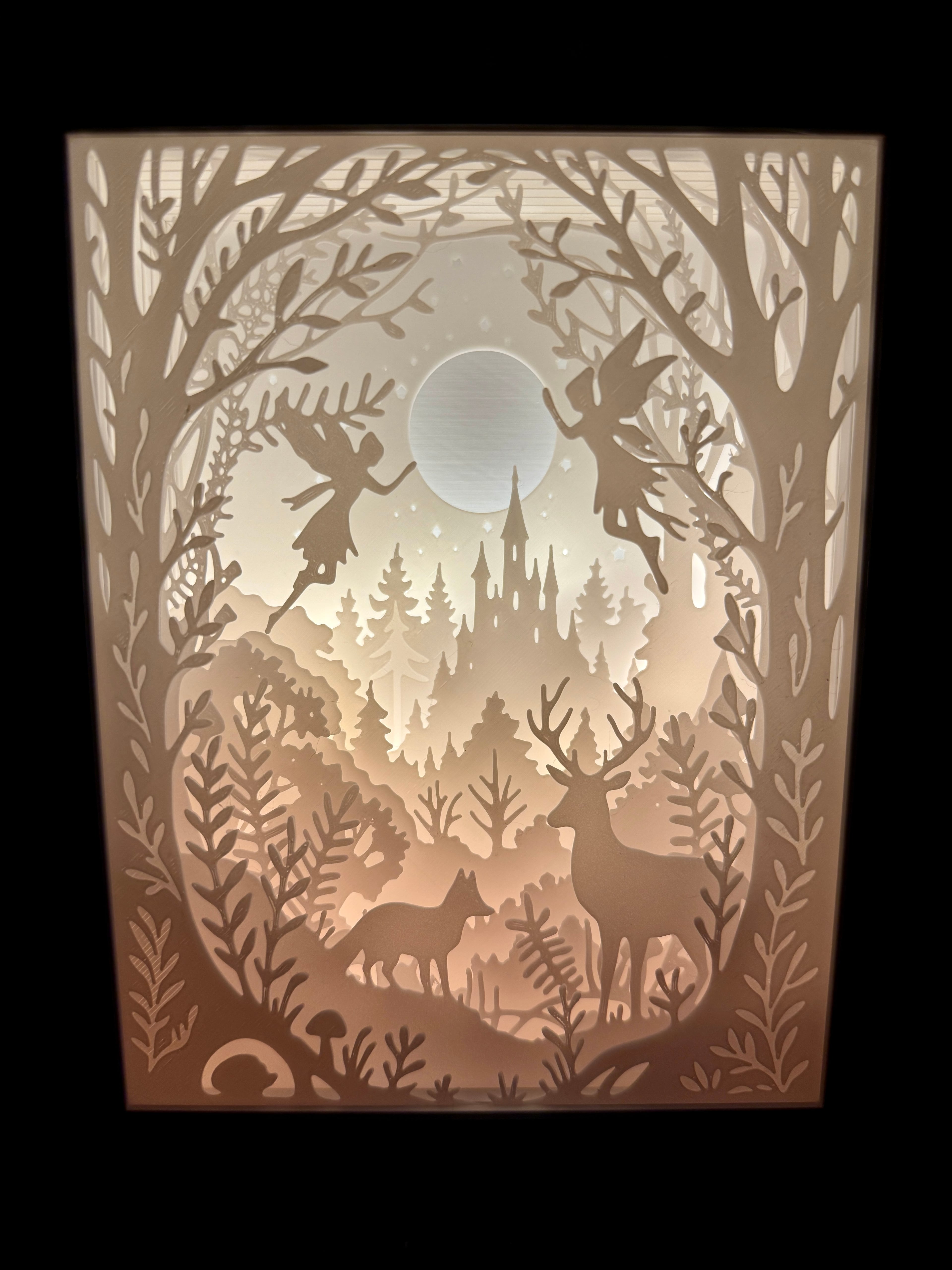 Enchanted Forest Shadow Box Light Box Lamp 3d model