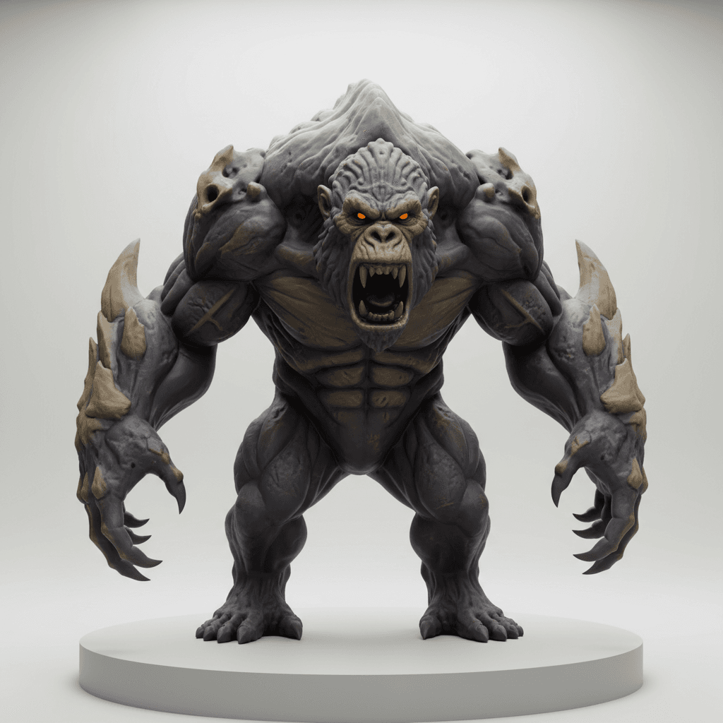 Toxic Ape Berserker Creature High Detail STL 3d model