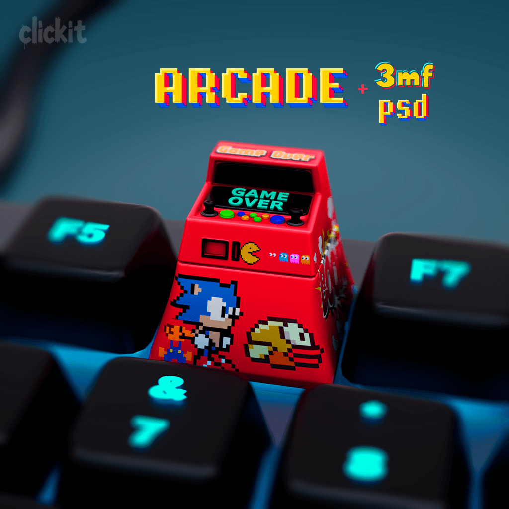 Arcade Machine Artisan Keycap | Retro Gaming Keycap | STL + 3MF 3d model