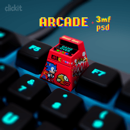 Arcade Machine Artisan Keycap | Retro Gaming Keycap | STL + 3MF 3d model