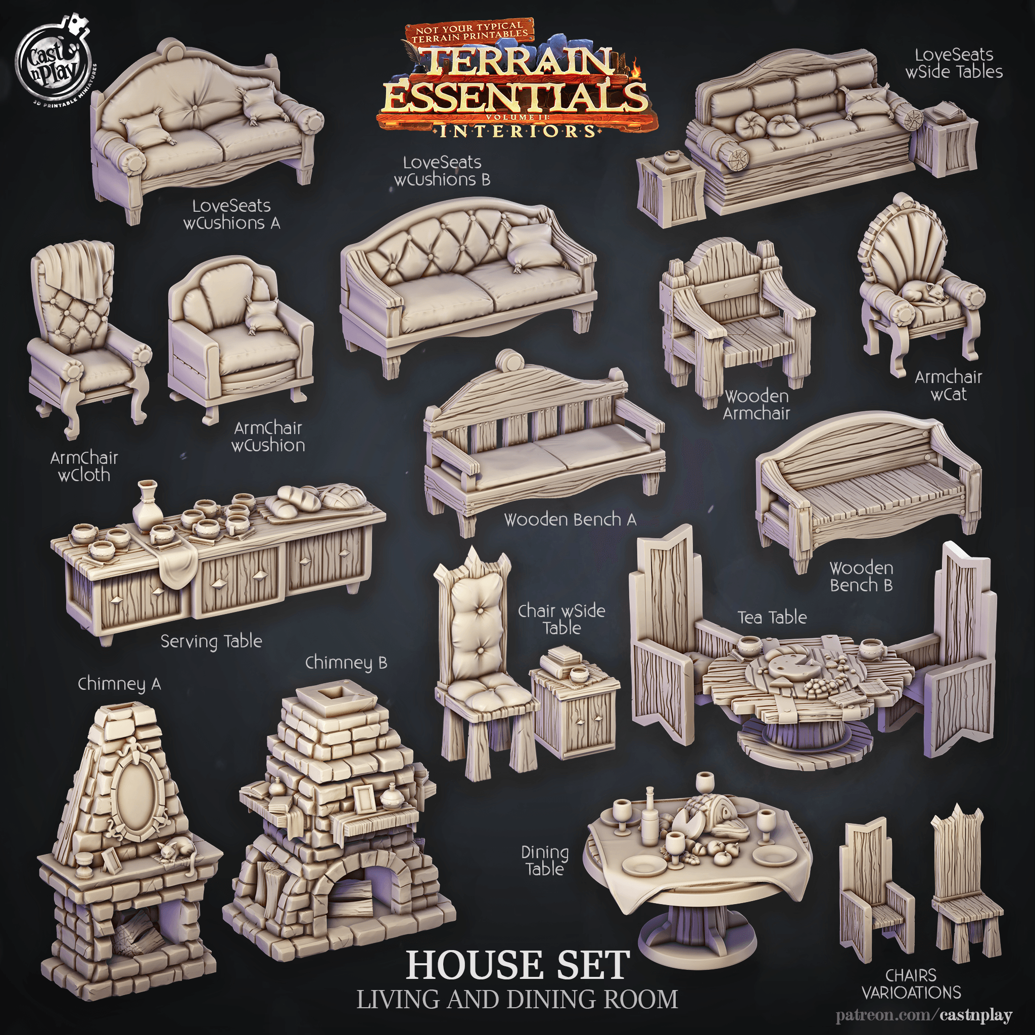 Medieval House Set (Pre-Supported) 3d model