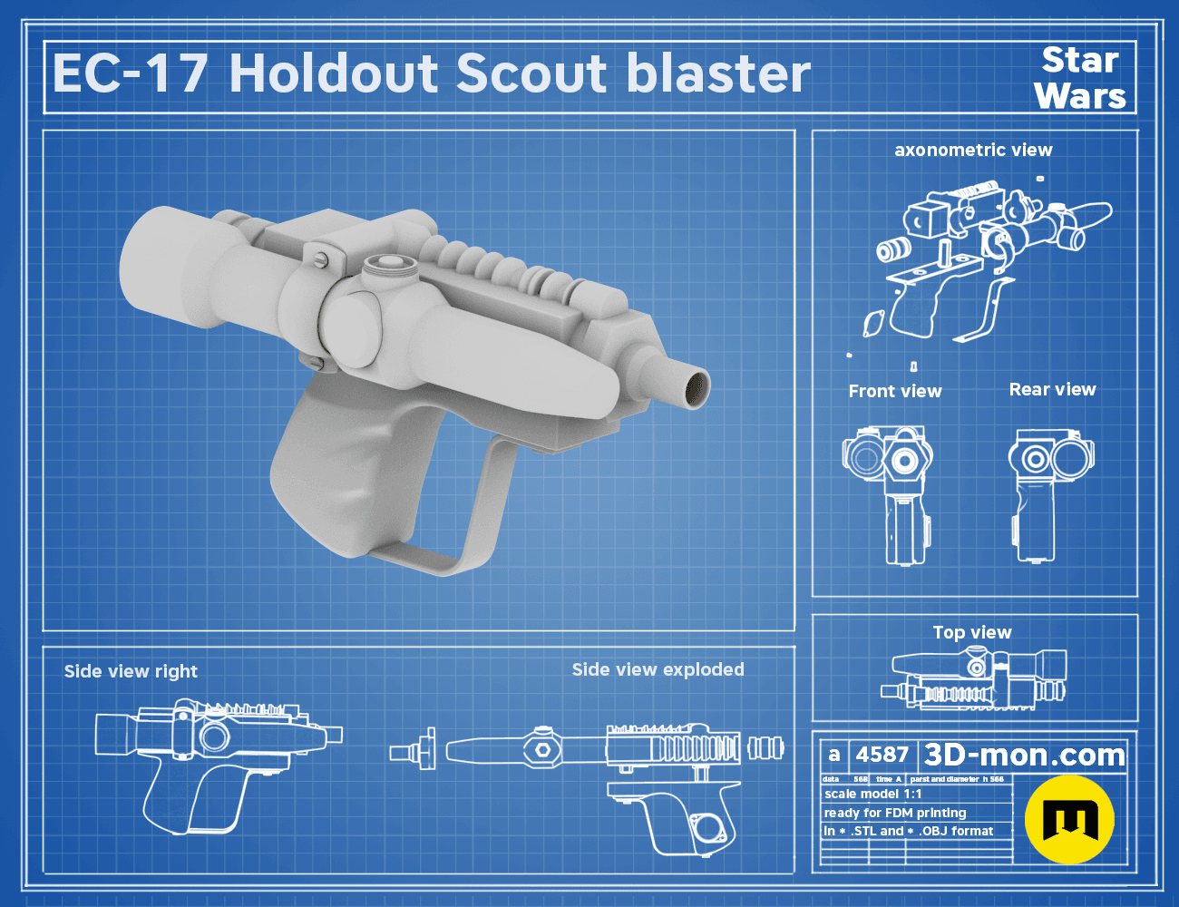 EC-17 Holdout Scout blaster 3d model