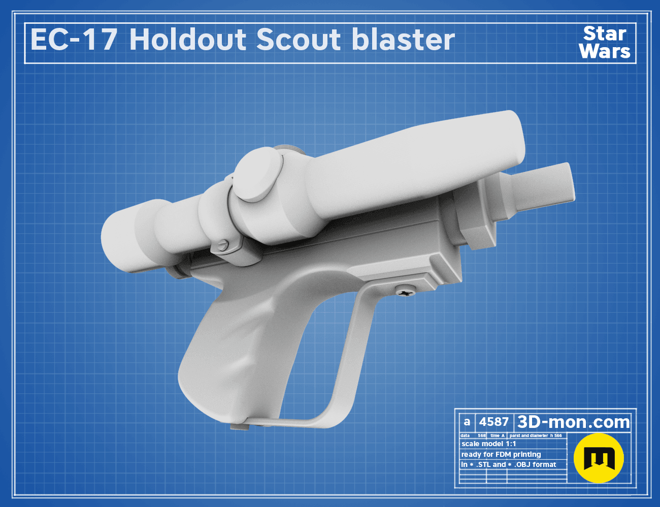 EC-17 Holdout Scout blaster 3d model