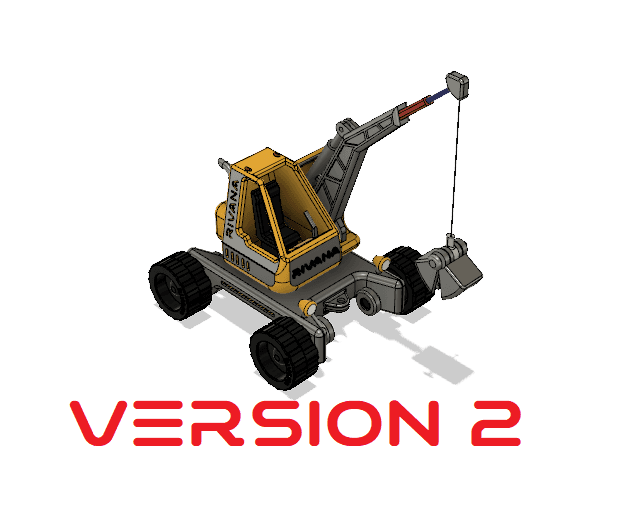 Yellow Pickup Crane Version 2 3d model