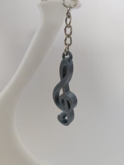 Treble clef keychain 3d model