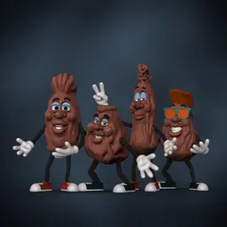 Red -California Raisins 3d model