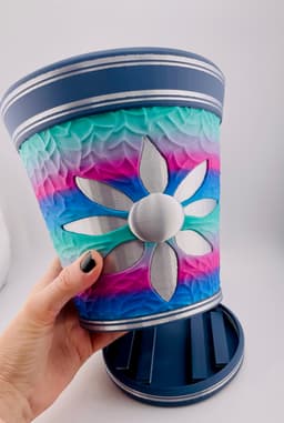 Carved Leaf Vein Pot 3d model
