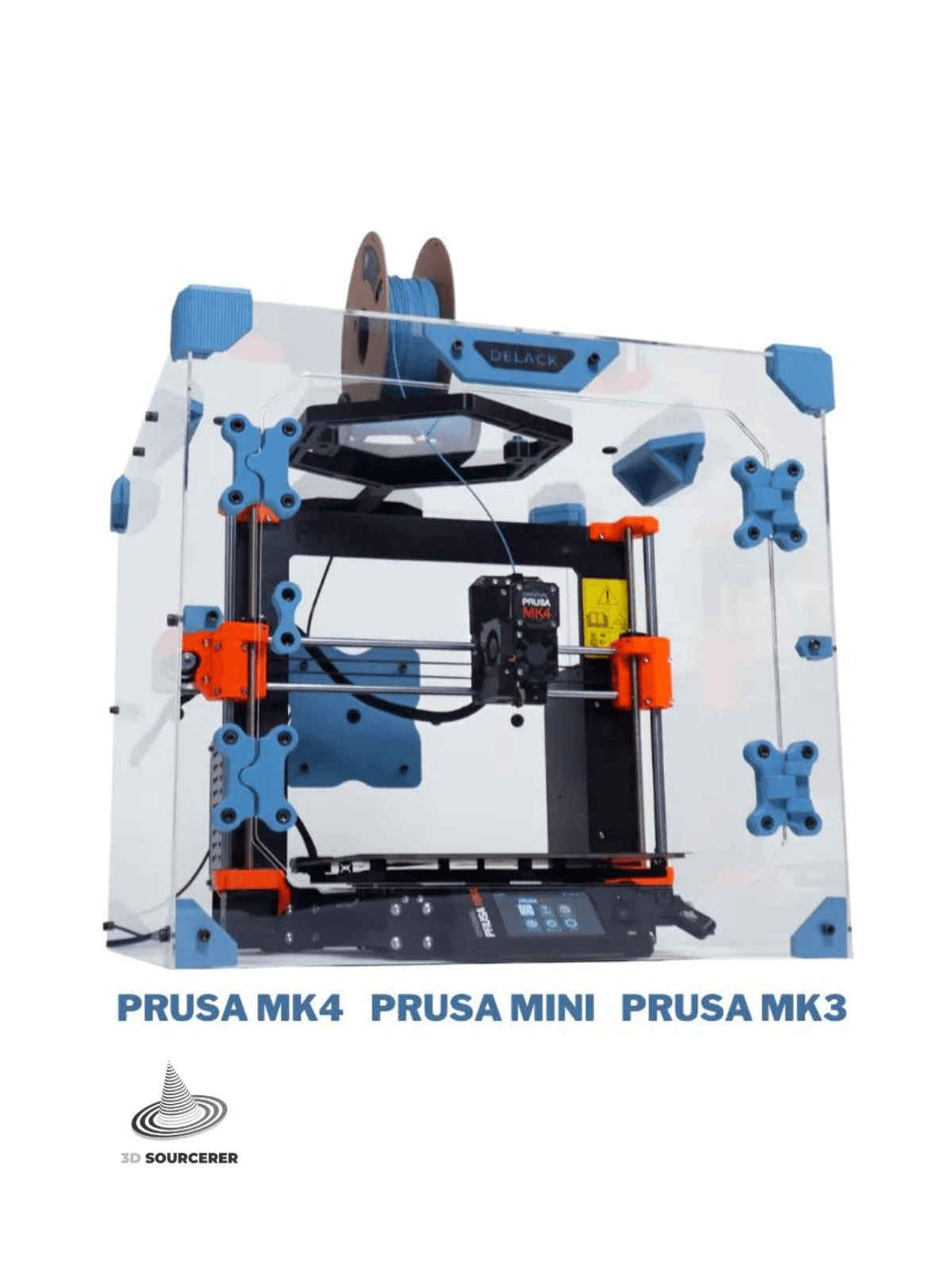 The DELACK Enclosure is compatible with the Prusa MK4, Prusa Mini, and Prusa MK3 series of 3D printe 3d model