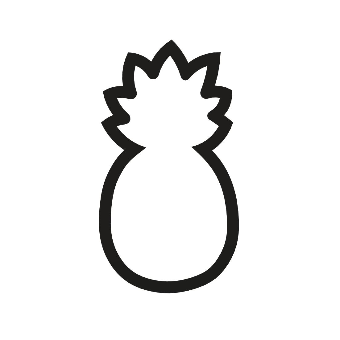 Pineapple Cookie Cutter STL File - 4 inches 3d model