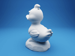 Grumpy Duck on a Rock 3d model