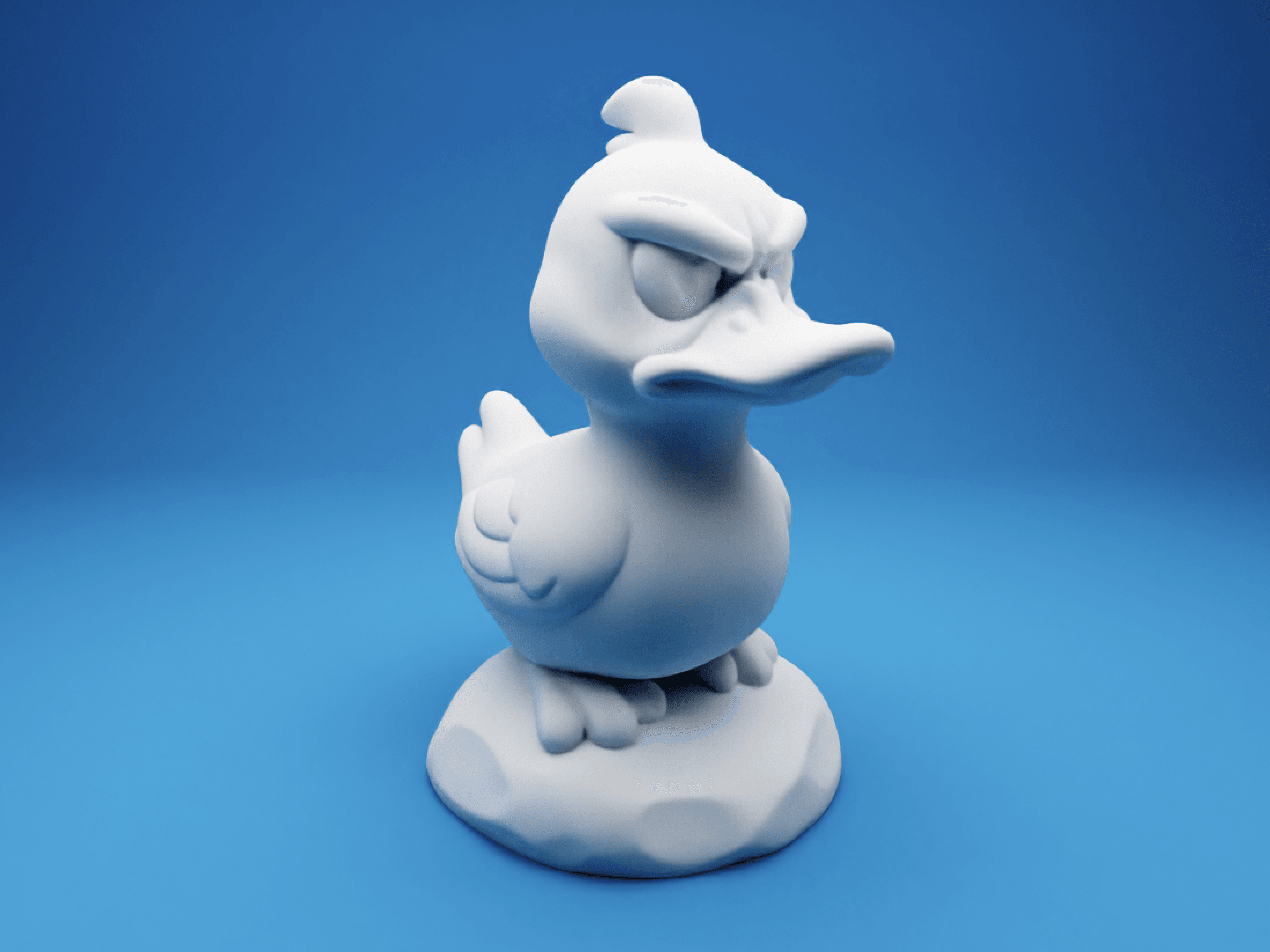 Grumpy Duck on a Rock 3d model
