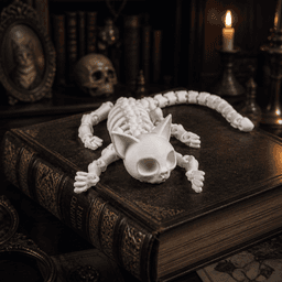Cat Skeleton Flexi Toy Gothic Articulated Collectible 3d model