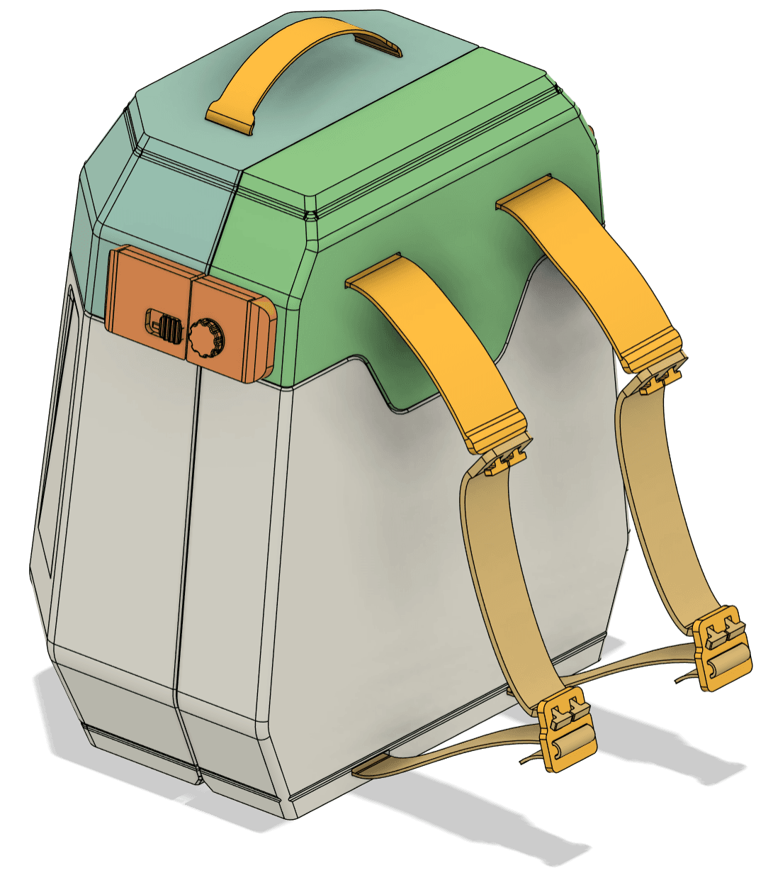 Multi-Material Printable Backpack 3d model