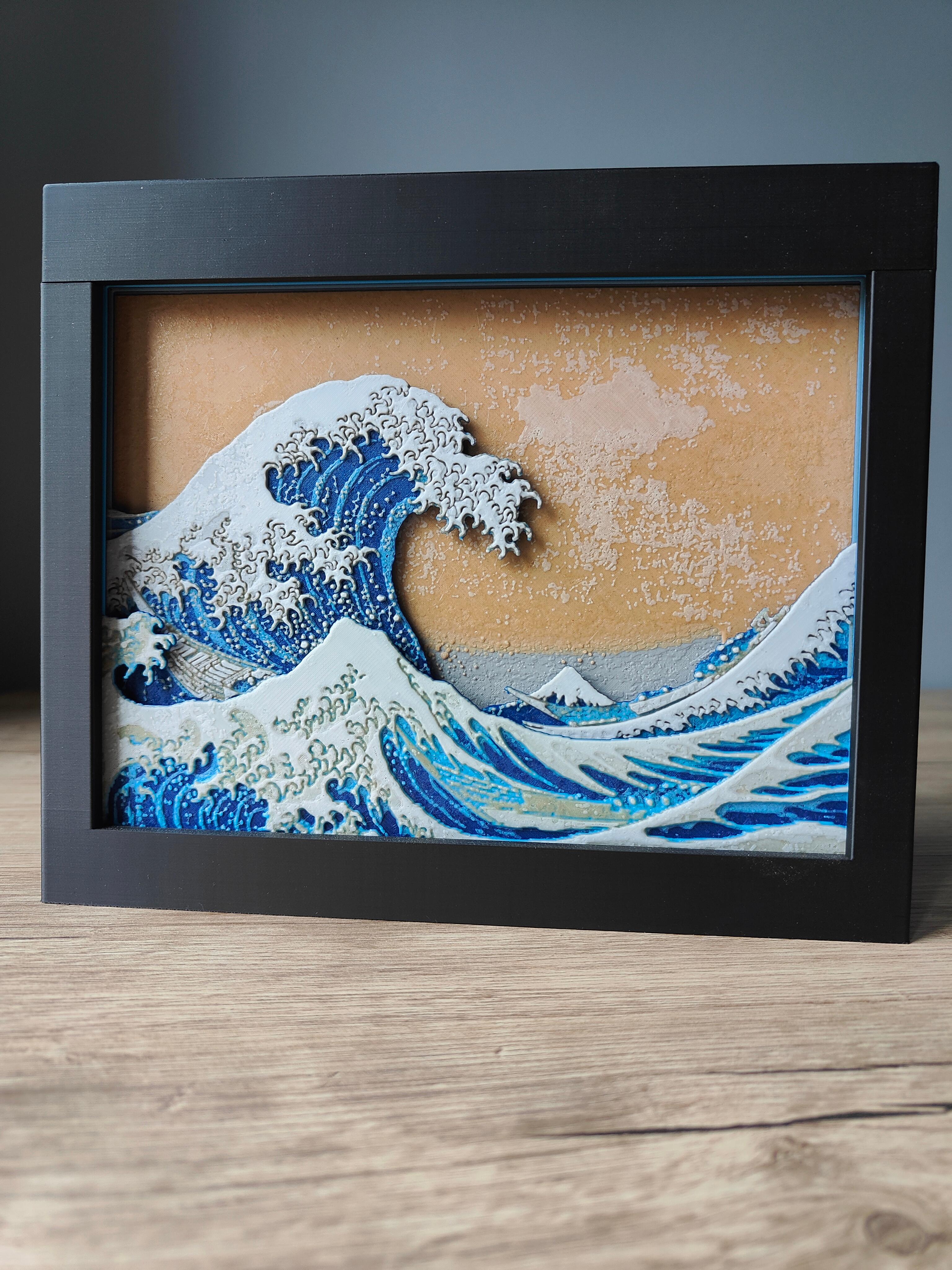 The Great Wave off Kanagawa Shadow Box 3d model