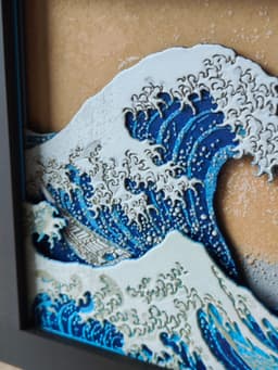 The Great Wave off Kanagawa Shadow Box 3d model