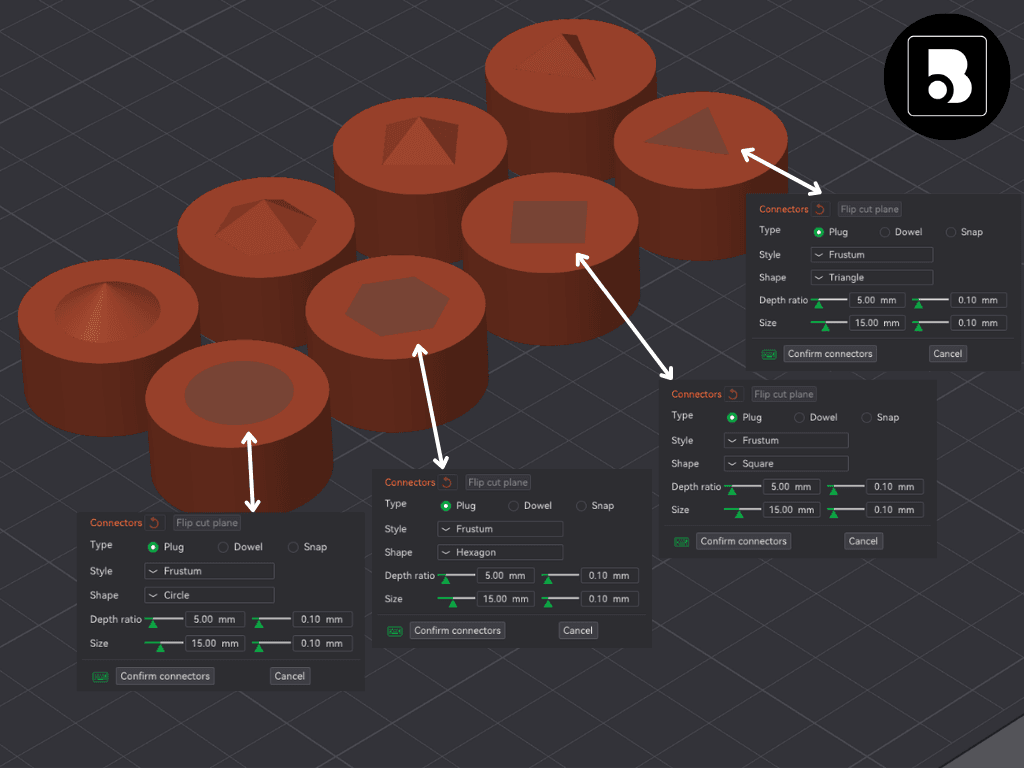 Plug, Dowel, Snap - Connectors 3d model