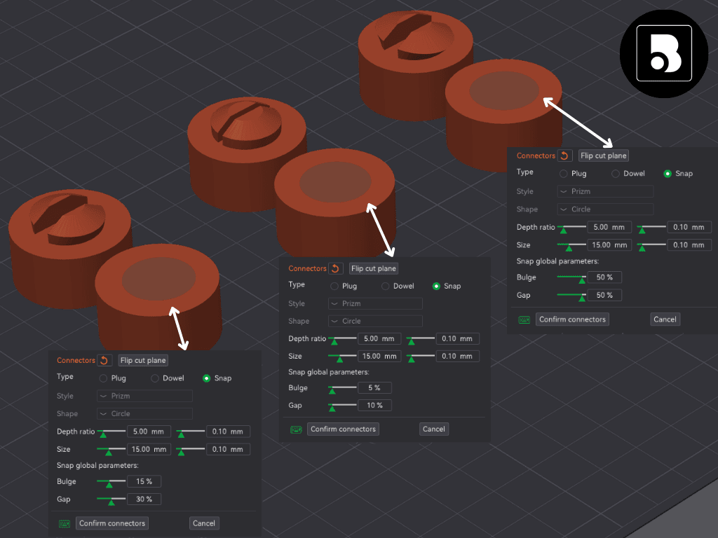 Plug, Dowel, Snap - Connectors 3d model