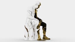 Marble Melting Thinking Man 3d model
