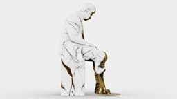 Marble Melting Thinking Man 3d model