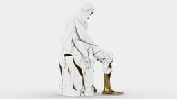 Marble Melting Thinking Man 3d model