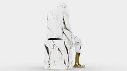 Marble Melting Thinking Man 3d model