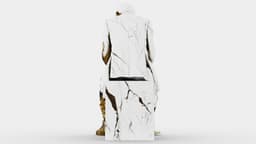 Marble Melting Thinking Man 3d model