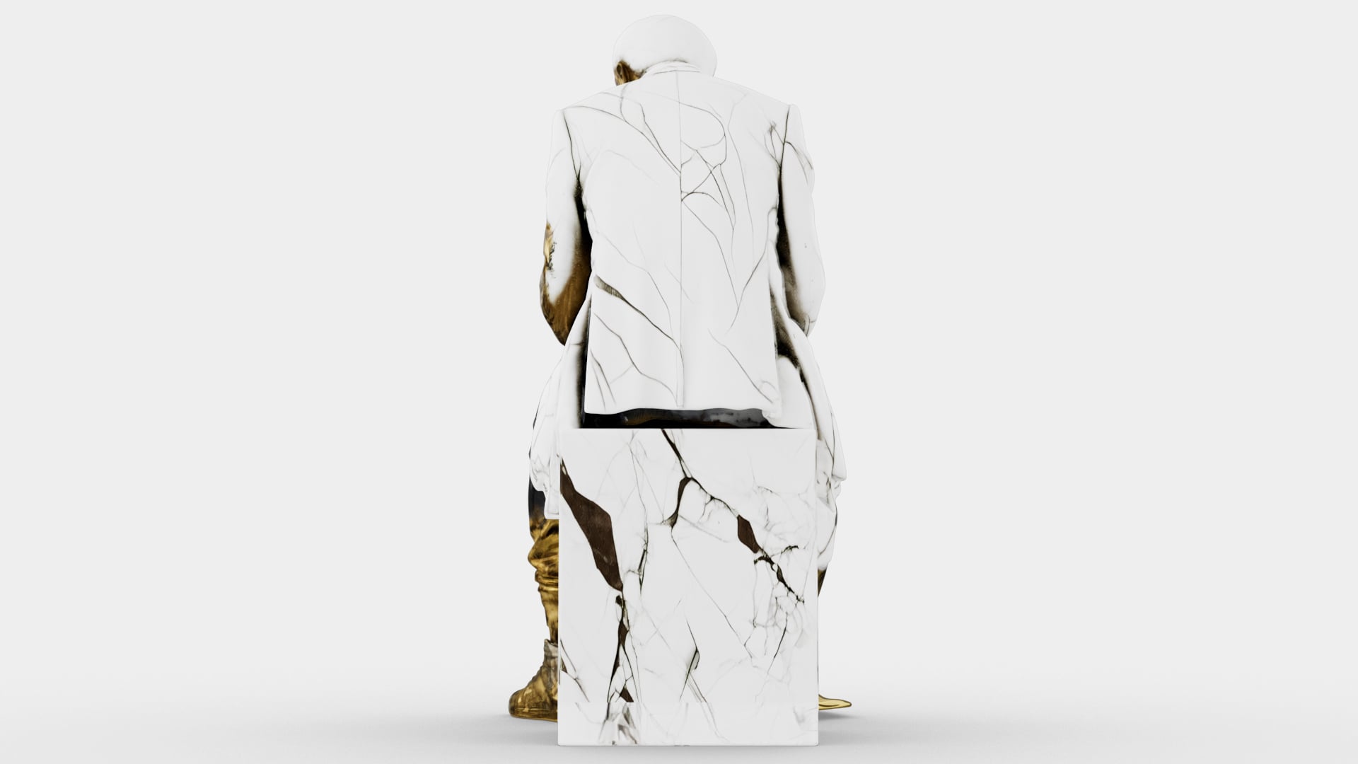 Marble Melting Thinking Man 3d model