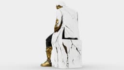 Marble Melting Thinking Man 3d model