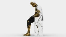 Marble Melting Thinking Man 3d model