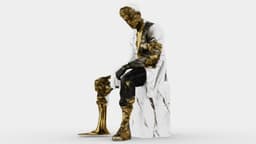 Marble Melting Thinking Man 3d model