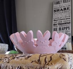 Peep Bunny Bowl - Used matte pink eSun PLA+ on an Anycubic Kobra Neo