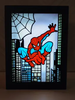 Spiderman Stained Glass Light Box 3d model