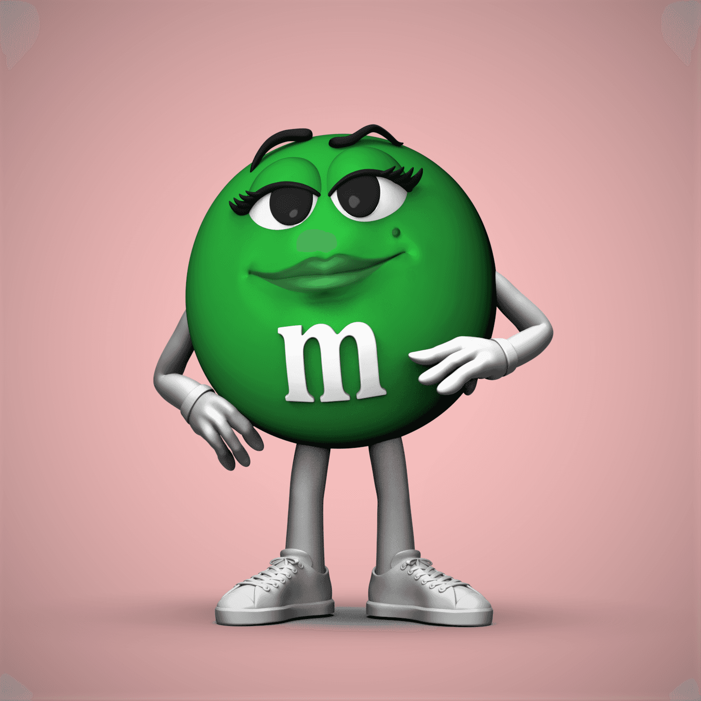 Green M&M Mascot 3d model