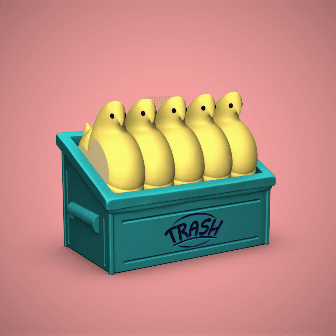 Peeps Trash Container 3d model