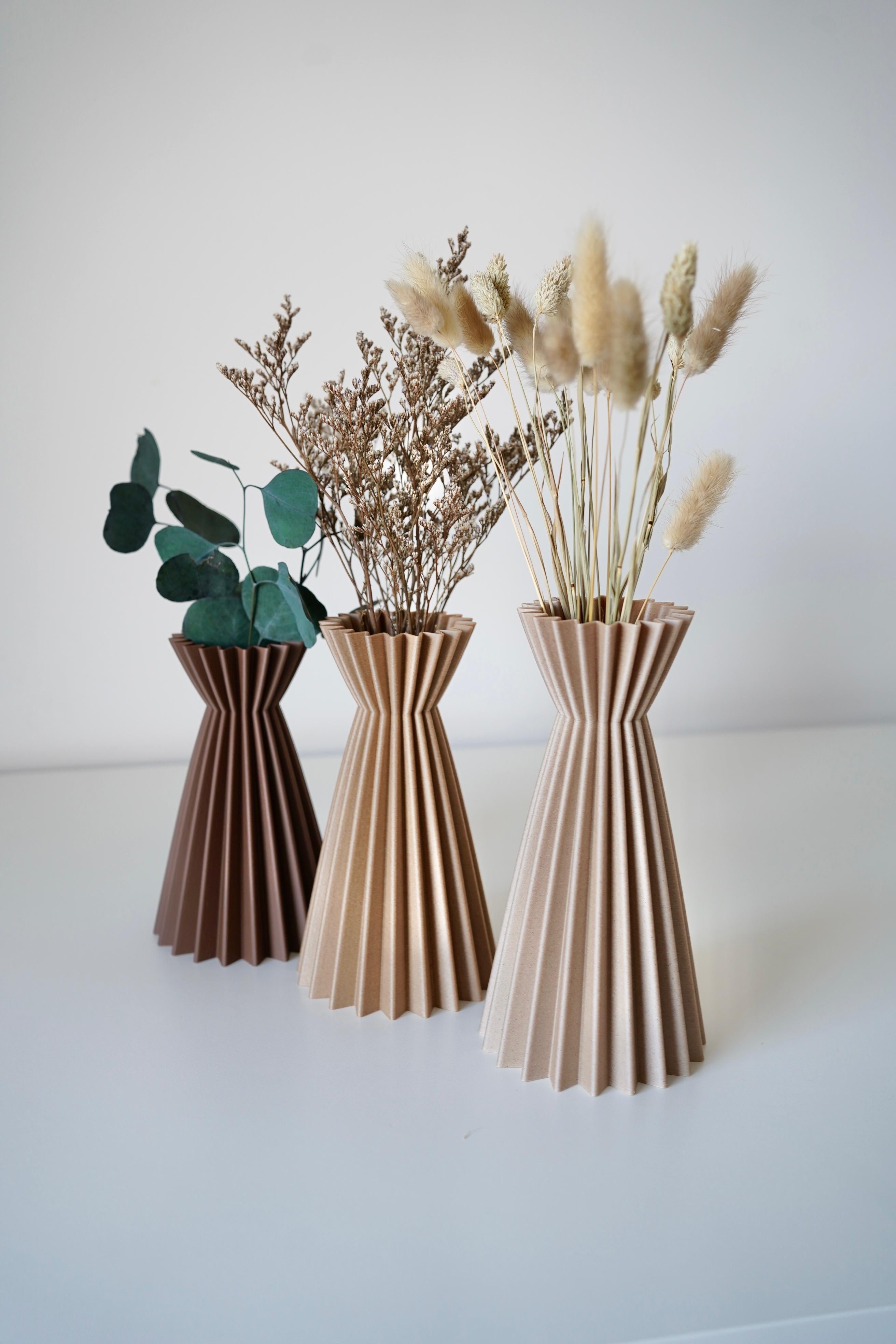 SLOZENA pleated vases set 3d model