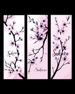 Cherry Blossoms show spring is here - Sakura - Set of Bookmarks 3d model