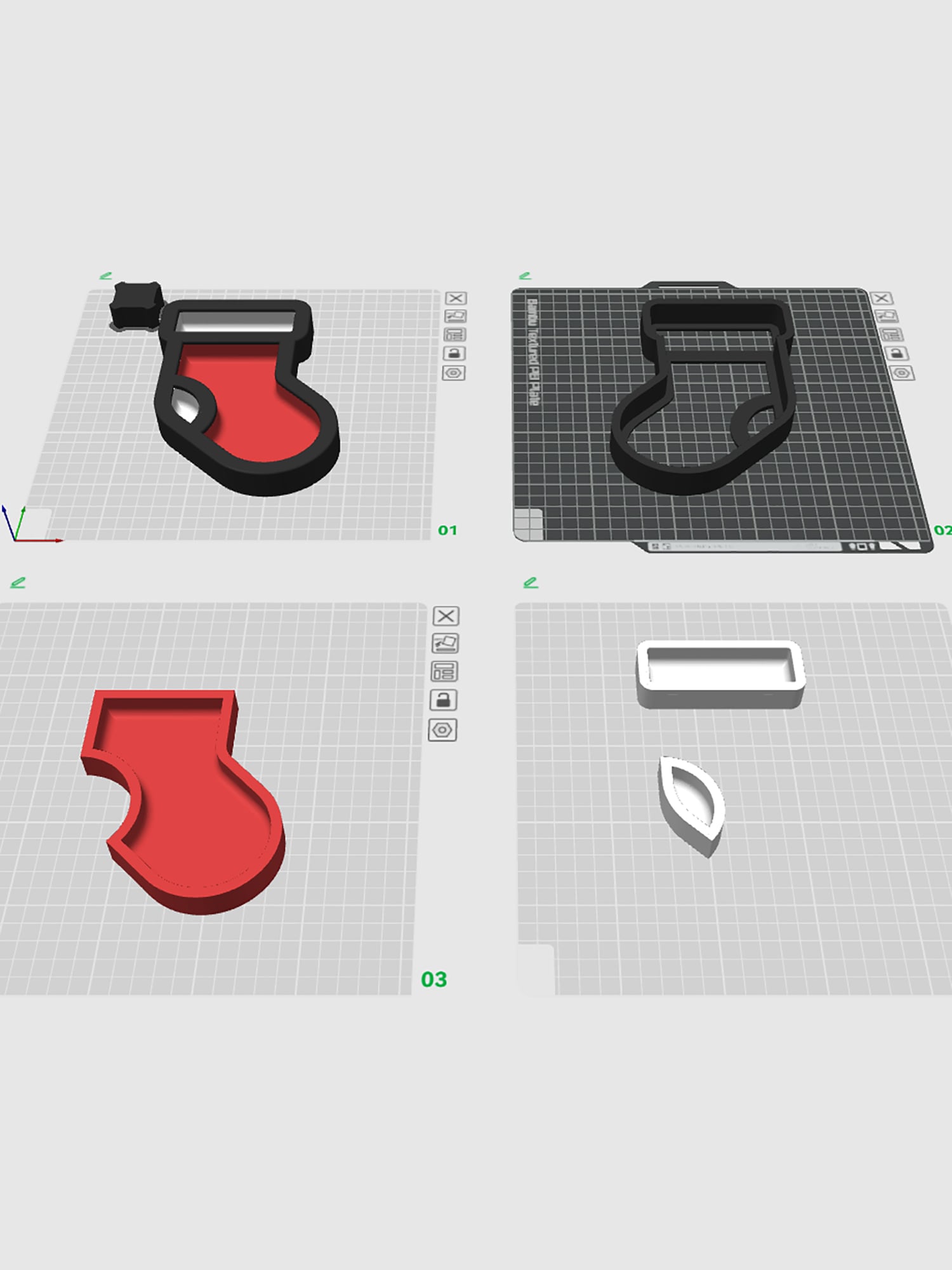 Santa Sock Tray 3d model